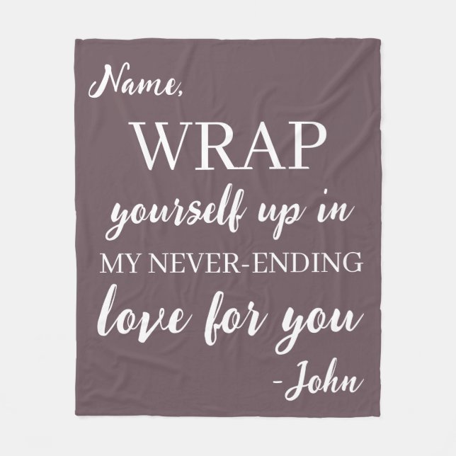 Einbinden in meine endlose Liebe Fleecedecke (Vorderseite)