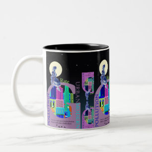 Einblicke in das Stadtleben Zweifarbige Tasse