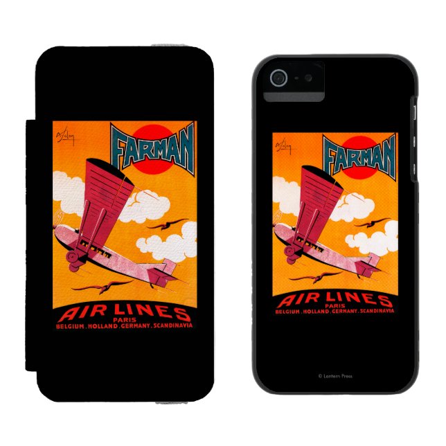 Eindecker-Plakat der Farman Incipio iPhone Geldbeutel-Hülle (Seite an Seite)