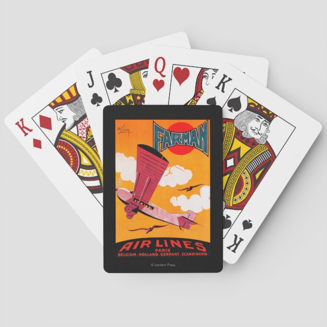 Eindecker-Plakat der Farman Spielkarten (Rückseite)