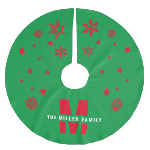 Eindeutige benutzerdefinierte Familienname Vorlage Polyester Weihnachtsbaumdecke