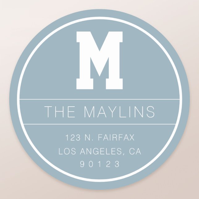 Eindeutige Bezeichnung und Monogramm-Vorlage | Dus Runder Aufkleber (Von Creator hochgeladen)