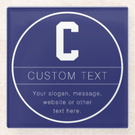 Eindeutige Bezeichnung und Monogramm-Vorlage | Mar Glasuntersetzer