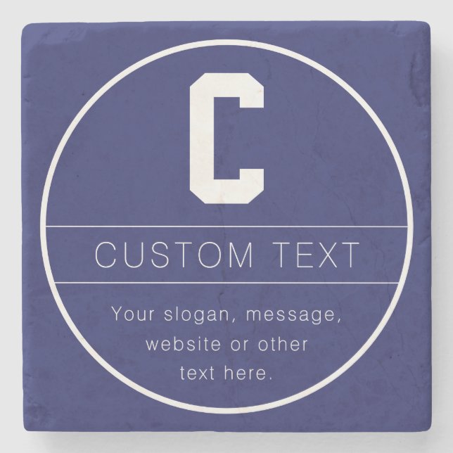 Eindeutige Bezeichnung und Monogramm-Vorlage | Mar Steinuntersetzer (Vorderseite)