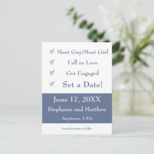 Eindeutige Checkliste Save the Date Ankündigungspostkarte