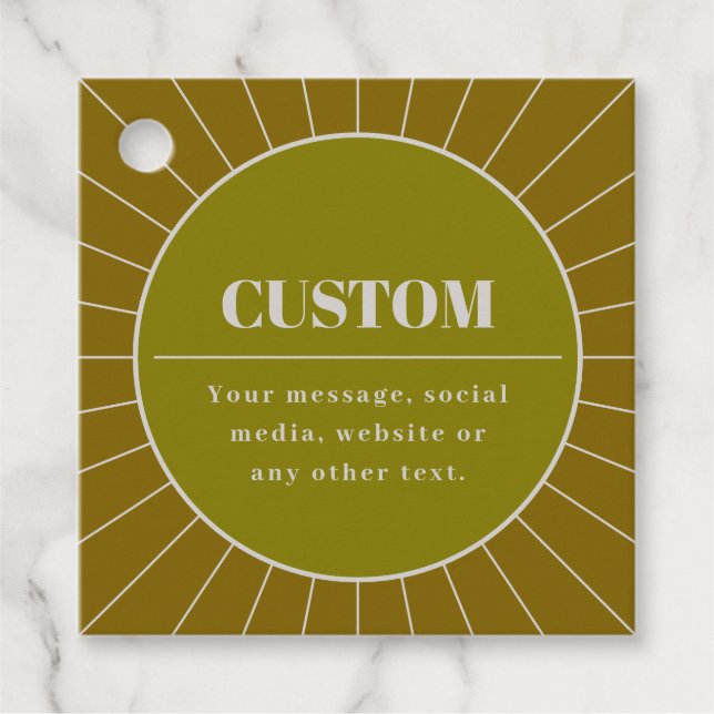 Eindeutige Vorlage für das Editierbare Retro-Desig Geschenkanhänger (Vorderseite)