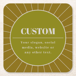 Eindeutige Vorlage für das Editierbare Retro-Desig Rechteckiger Pappuntersetzer