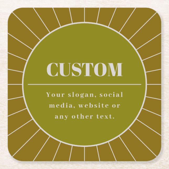 Eindeutige Vorlage für das Editierbare Retro-Desig Rechteckiger Pappuntersetzer (Vorderseite)