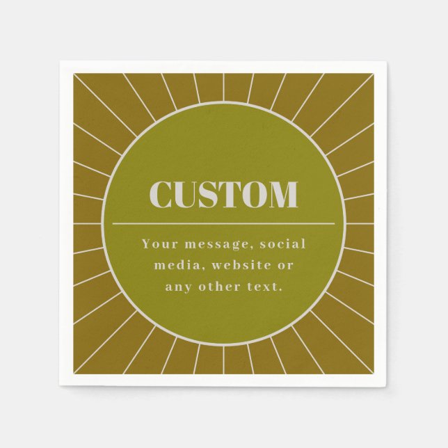 Eindeutige Vorlage für das Editierbare Retro-Desig Serviette (Vorderseite)