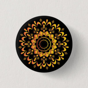 Eindeutiges goldenes Mandala-Design-95747 Button