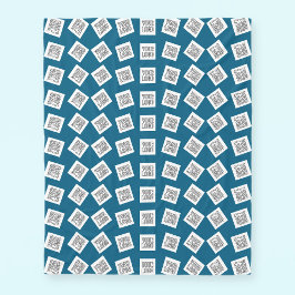 Eindeutiges Logo oder Bildmuster | Blau (bearbeitb Fleecedecke