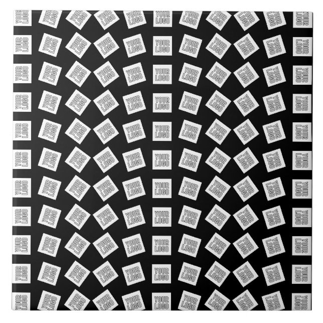 Eindeutiges Logo oder Bildmuster | Schwarz (bearbe Fliese (Vorderseite)