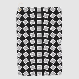 Eindeutiges Logo oder Bildmuster | Schwarz (bearbe Golfhandtuch