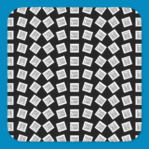 Eindeutiges Logo oder Bildmuster   Schwarz (bearbe Quadratischer Aufkleber