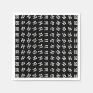 Eindeutiges Logo oder Bildmuster   Schwarz (bearbe Serviette