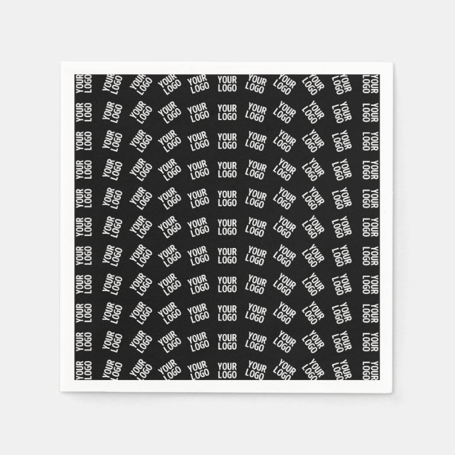 Eindeutiges Logo oder Bildmuster | Schwarz (bearbe Serviette (Vorderseite)