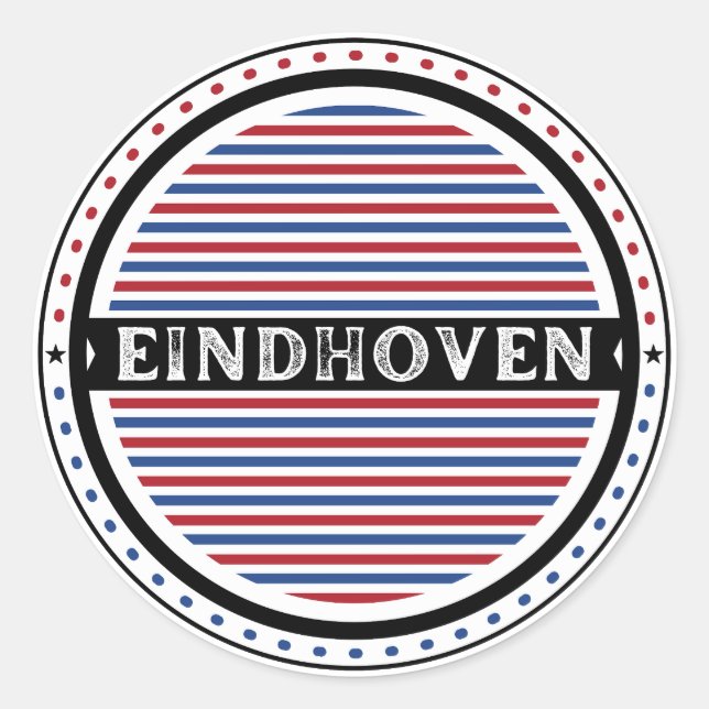 Eindhoven City Pride Emblem – Niederländische Iden Runder Aufkleber (Vorderseite)