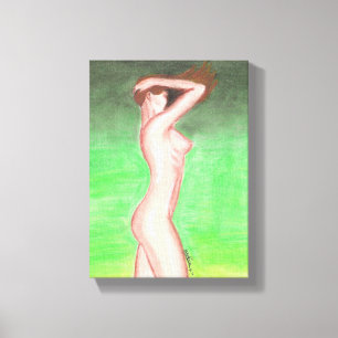 Eindruck auf Tuch (fettes Pastell) -20x28x1,91cm Leinwanddruck