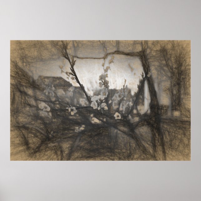 Eindruck der Kirschblüte Poster (Vorne)