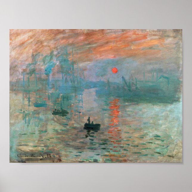 Eindruck, Sonnenaufgang 1872 Claude Monet Poster (Vorne)