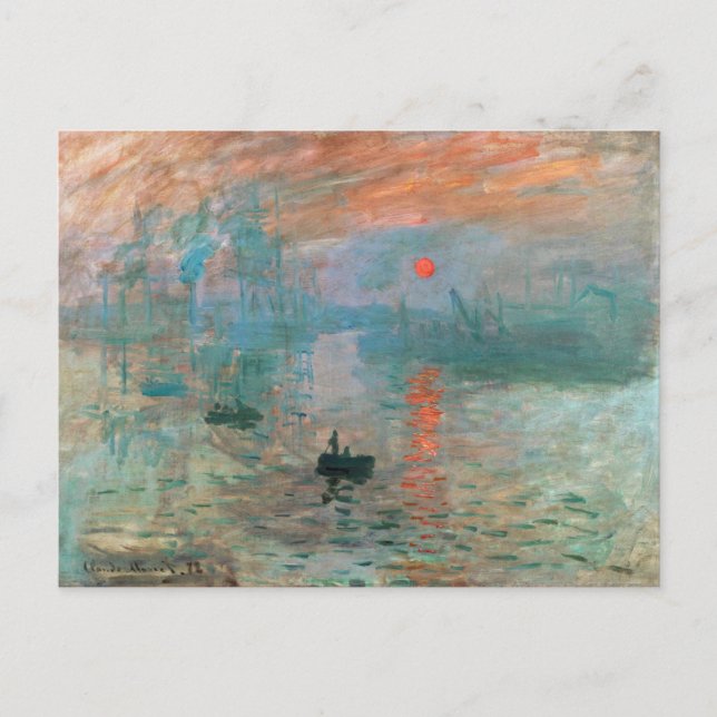 Eindruck, Sonnenaufgang 1872 Claude Monet Postkarte (Vorderseite)