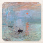 Eindruck, Sonnenaufgang, Claude Monet, 1872 Rechteckiger Pappuntersetzer<br><div class="desc">Oscar-Claude Monet (14. November 1840 - 5. Dezember 1926) war ein französischer Maler, Gründer des französischen Impressionistischen Gemäldes und beständiger und produktivster Praktizierer der Philosophie der Bewegung, seine Wahrnehmungen vor der Natur zu äußern, insbesondere in Bezug auf die Putz-Landschaftsmalerei. Der Begriff "Impressionismus" leitet sich aus dem Titel seines Gemäldes Impression,...</div>