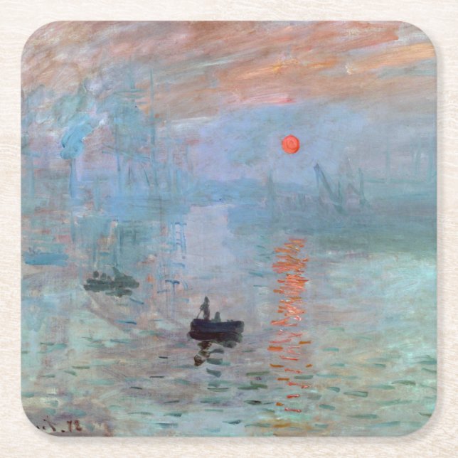 Eindruck, Sonnenaufgang, Claude Monet, 1872 Rechteckiger Pappuntersetzer (Vorderseite)