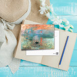 Eindruck, Sonnenaufgang, Monet Fine Art Postkarte<br><div class="desc">Eindruck,  Sunrise ist ein Gemälde von Claude Monet,  das erstmals im April 1874 in Paris als "Ausstellung der Impressionisten" bekannt wurde. Dem Gemälde wird der inspirier des Namens der Impressionistischen Bewegung zugeschrieben. Eindruck,  Sunrise zeigt den Hafen von Le Havre,  Monets Heimatstadt.</div>