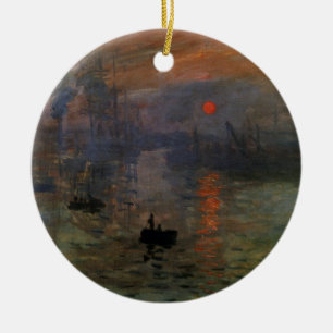 Eindruck Sonnenaufgang von Claude Monet, Vintage K Keramikornament