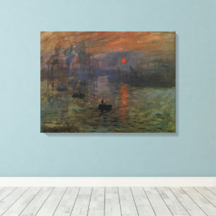 Eindruck Sonnenaufgang von Claude Monet, Vintage K Leinwanddruck