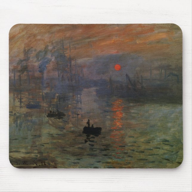 Eindruck Sonnenaufgang von Claude Monet, Vintage K Mousepad (Vorne)