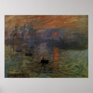 Eindruck Sonnenaufgang von Claude Monet, Vintage K Poster