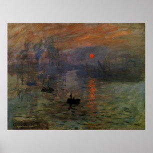 Eindruck Sonnenaufgang von Claude Monet, Vintage K Poster