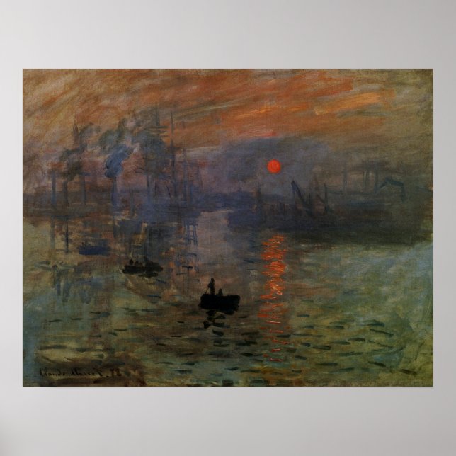 Eindruck Sonnenaufgang von Claude Monet, Vintage K Poster (Vorne)