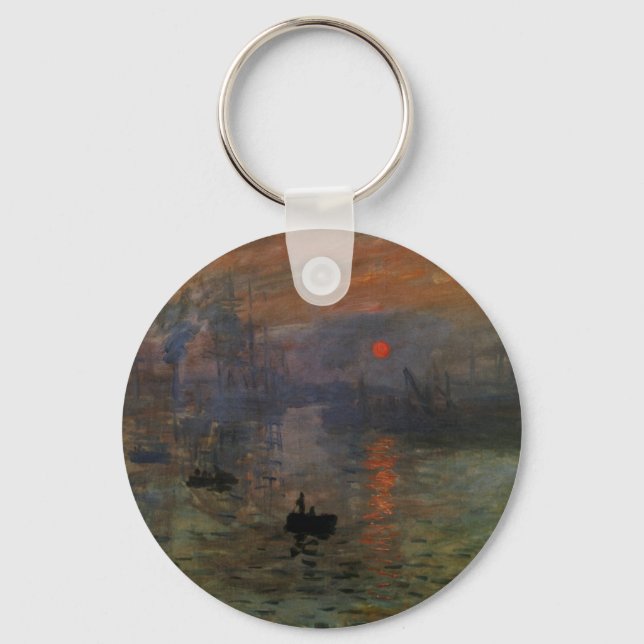 Eindruck Sonnenaufgang von Claude Monet, Vintage K Schlüsselanhänger (Vorderseite)
