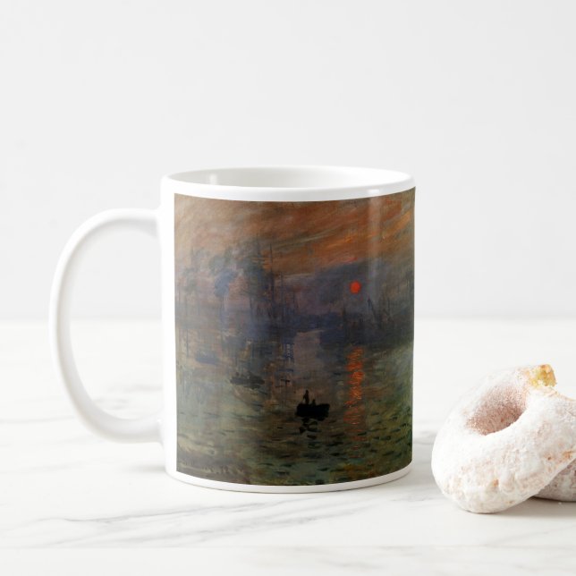 Eindruck Sonnenaufgang von Claude Monet, Vintage K Tasse (Mit Donut)