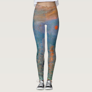 Eindrucks-Sonnenaufgang durch Claude Monet Leggings