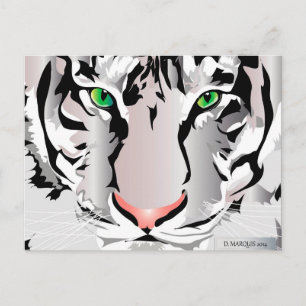 EINDruckspostkarten - TIGER-WEISS/GRAU Postkarte