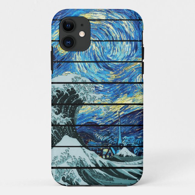 EINDRUCKSSTARRY NIGHT WAVE KANAGAWA ART Case-Mate iPhone HÜLLE (Rückseite)