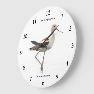 Eindrucksvoller amerikanischer Avocet-Vogel beim S Große Wanduhr