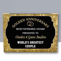 Eindrucksvoller Golden Anniversary Custom Award