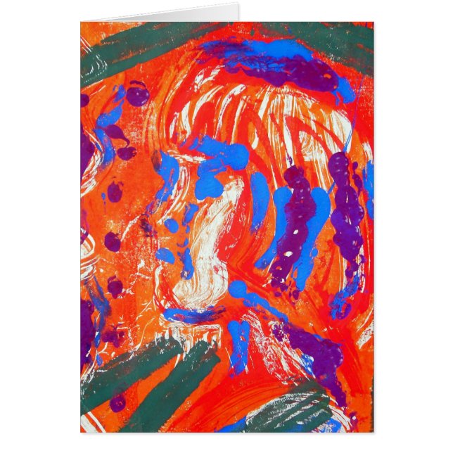 Eindrucksvoller halbabstrakt orangefarbener grüner (Vorne)