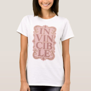 Eindrucksvolles Gold UNBESIEGBAR Slogan Design T-Shirt