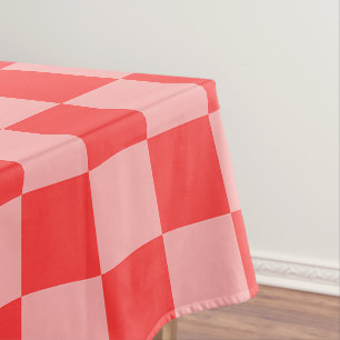 Eindrucksvolles Rot-Pink-Karo-Muster Tischdecke