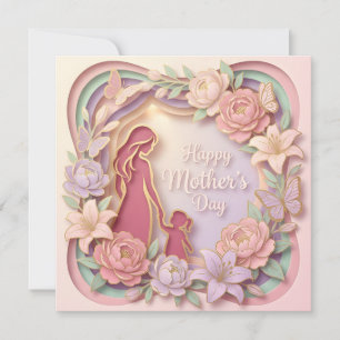Eine 3D-Papier­schnitt-Muttertags­karte Karte