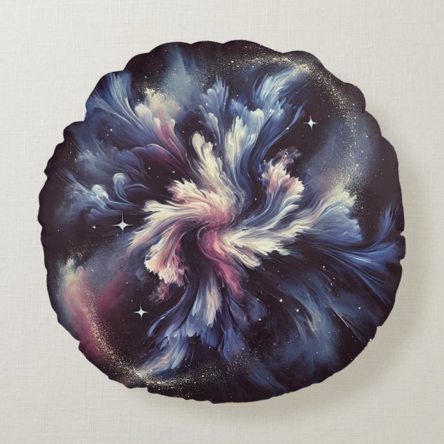 Eine abstrakte Galaxie, die das Geheimnis der Rundes Kissen (Vorderseite)