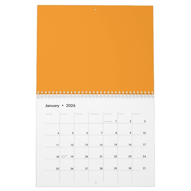 Eine abstrakte Mischung aus Orange, Rot und Gel Kalender (Jan 2026)