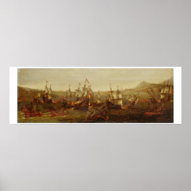 Eine Aktion zwischen spanischen Schiffen und Barba Poster (Vorne)