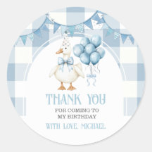 Eine alberne Gans 1. Geburtstag Blau Gingham