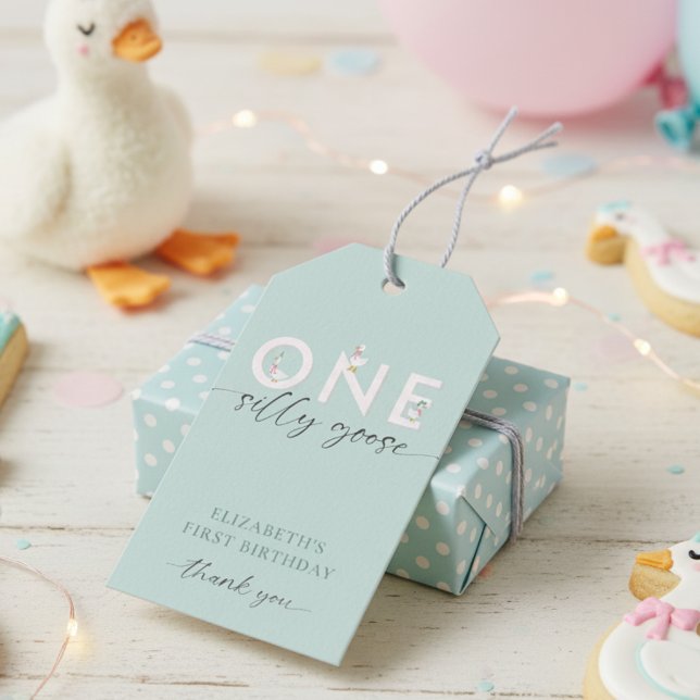 Eine Alberne Gans 1. Geburtstag Niedlich Geschenkanhänger (Von Creator hochgeladen)